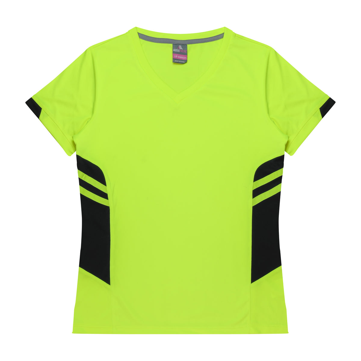 Aussie Pacific Tasman Womens Tee 2211 in Neon Yellow/Black