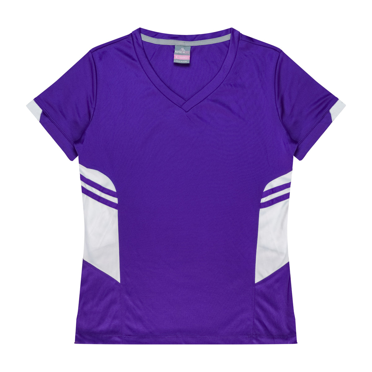 Aussie Pacific Tasman Womens Tee 2211 in Purple/White