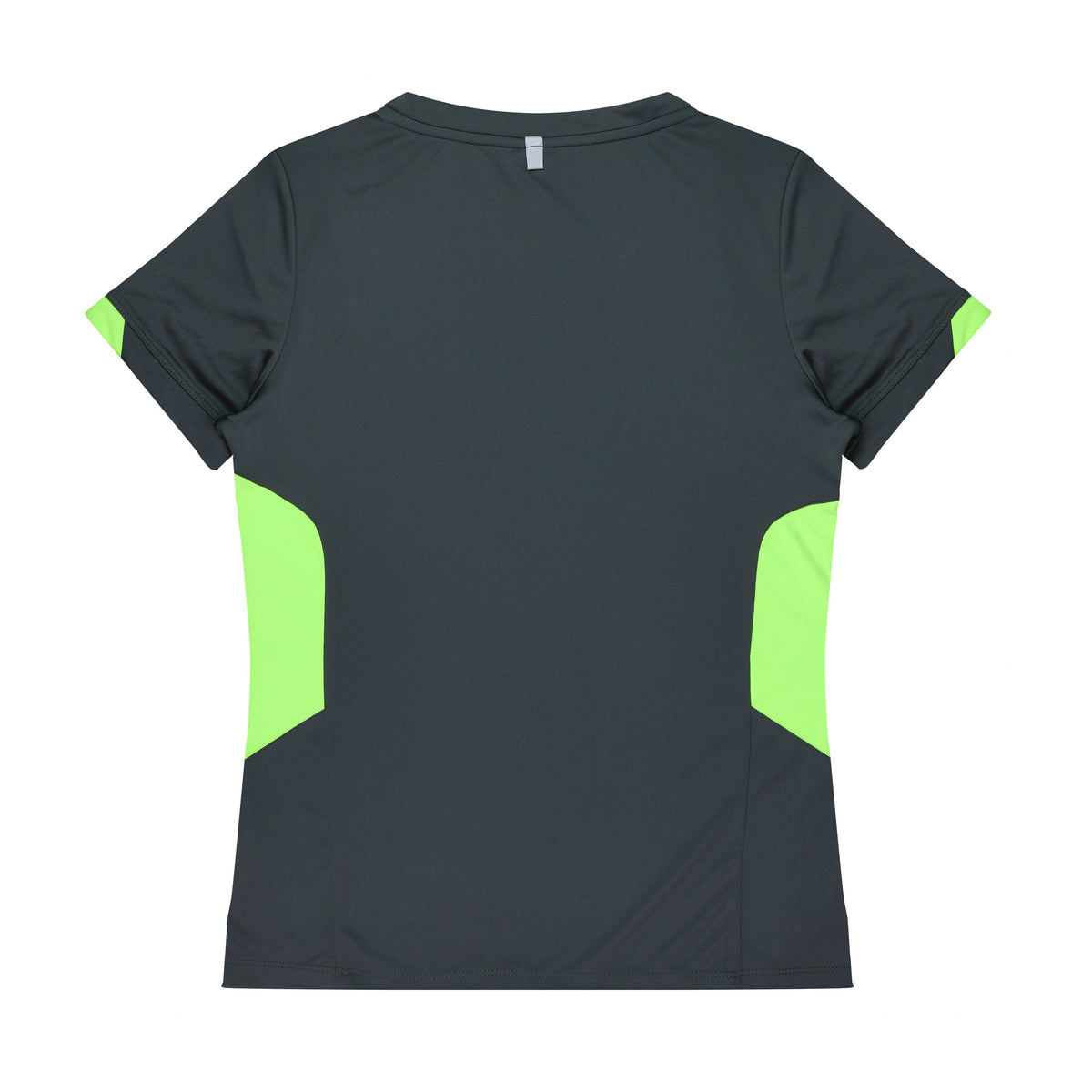 Aussie Pacific Tasman Womens Tee 2211 in Slate/Neon Green, back view