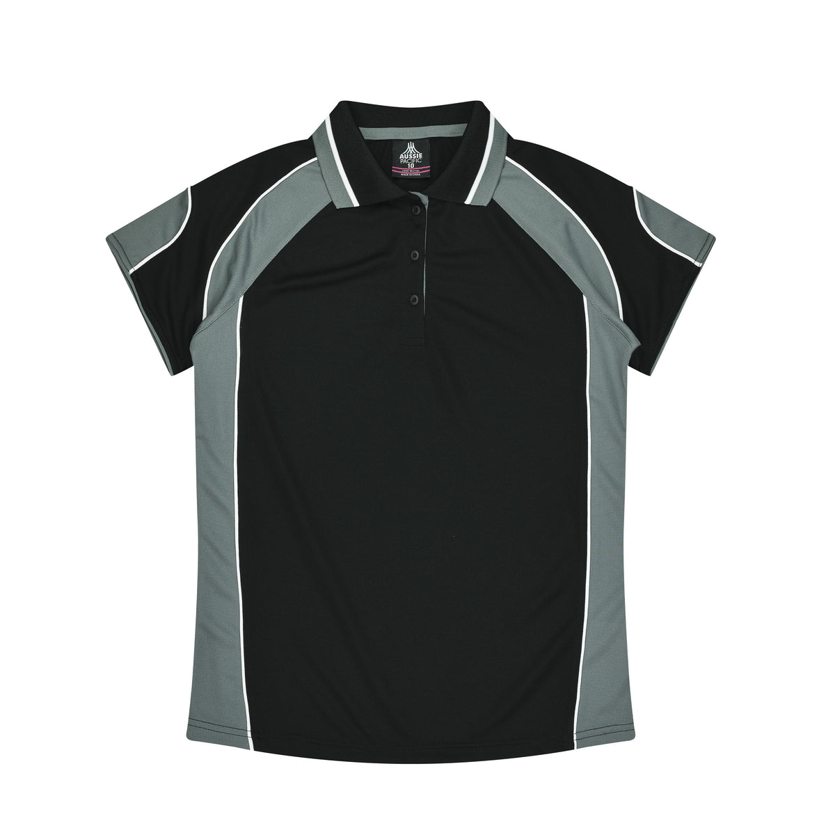 Aussie Pacific Murray Womens Polo 2300 in Black/Ashe