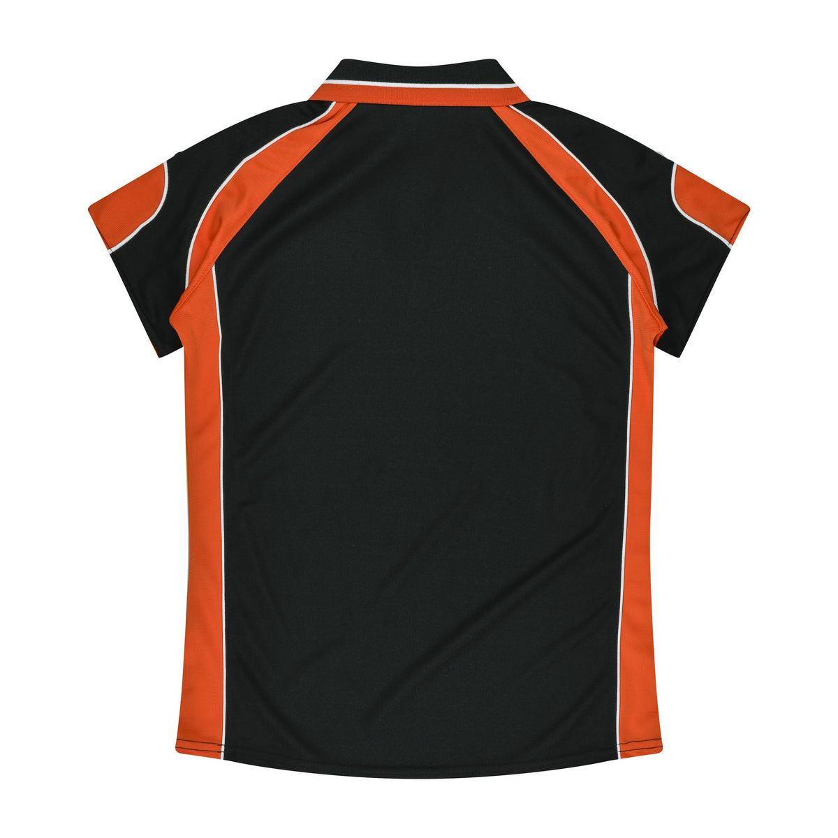 Aussie Pacific Murray Womens Polo 2300 in Black/Orange, back view