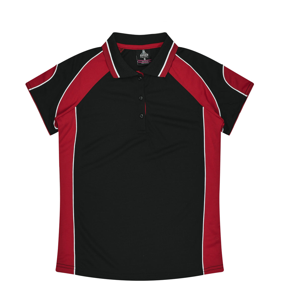 Aussie Pacific Murray Womens Polo 2300 in Black/Red