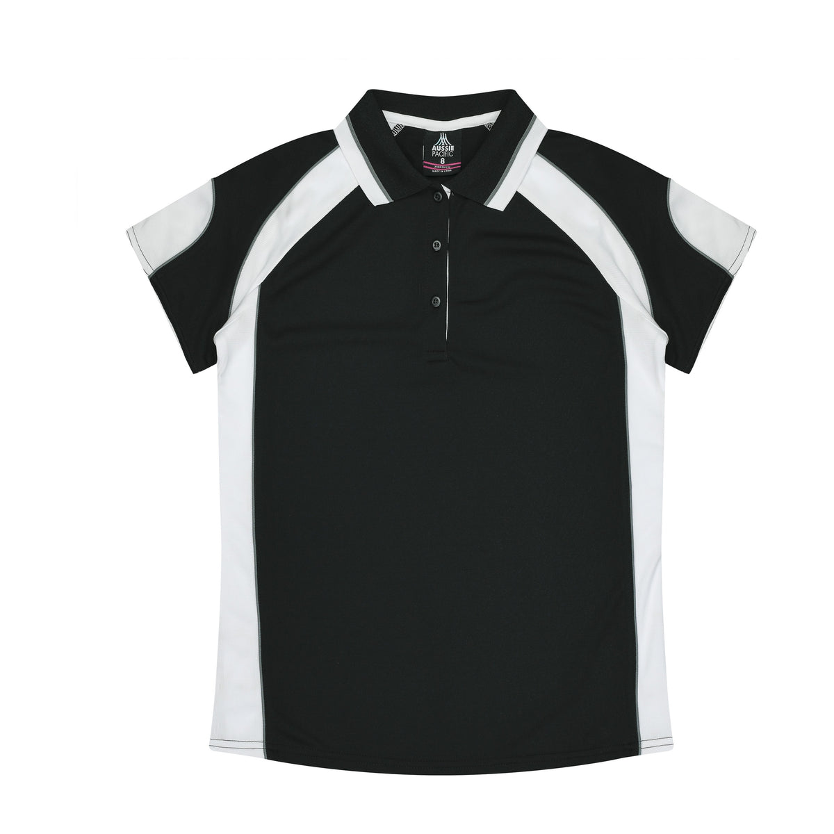 Aussie Pacific Murray Womens Polo 2300 in Black/White