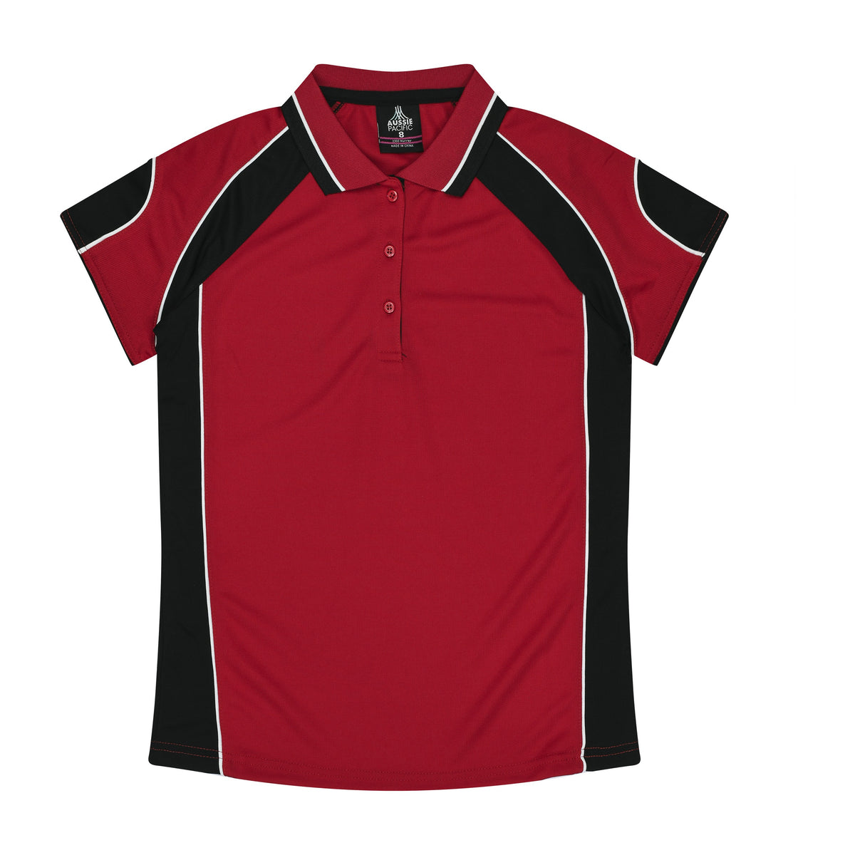 Aussie Pacific Murray Womens Polo 2300 in Red/Black