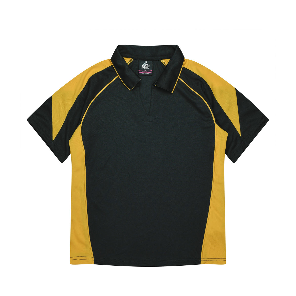 Aussie Pacific Premier Womens Polo 2301 in Black/Gold