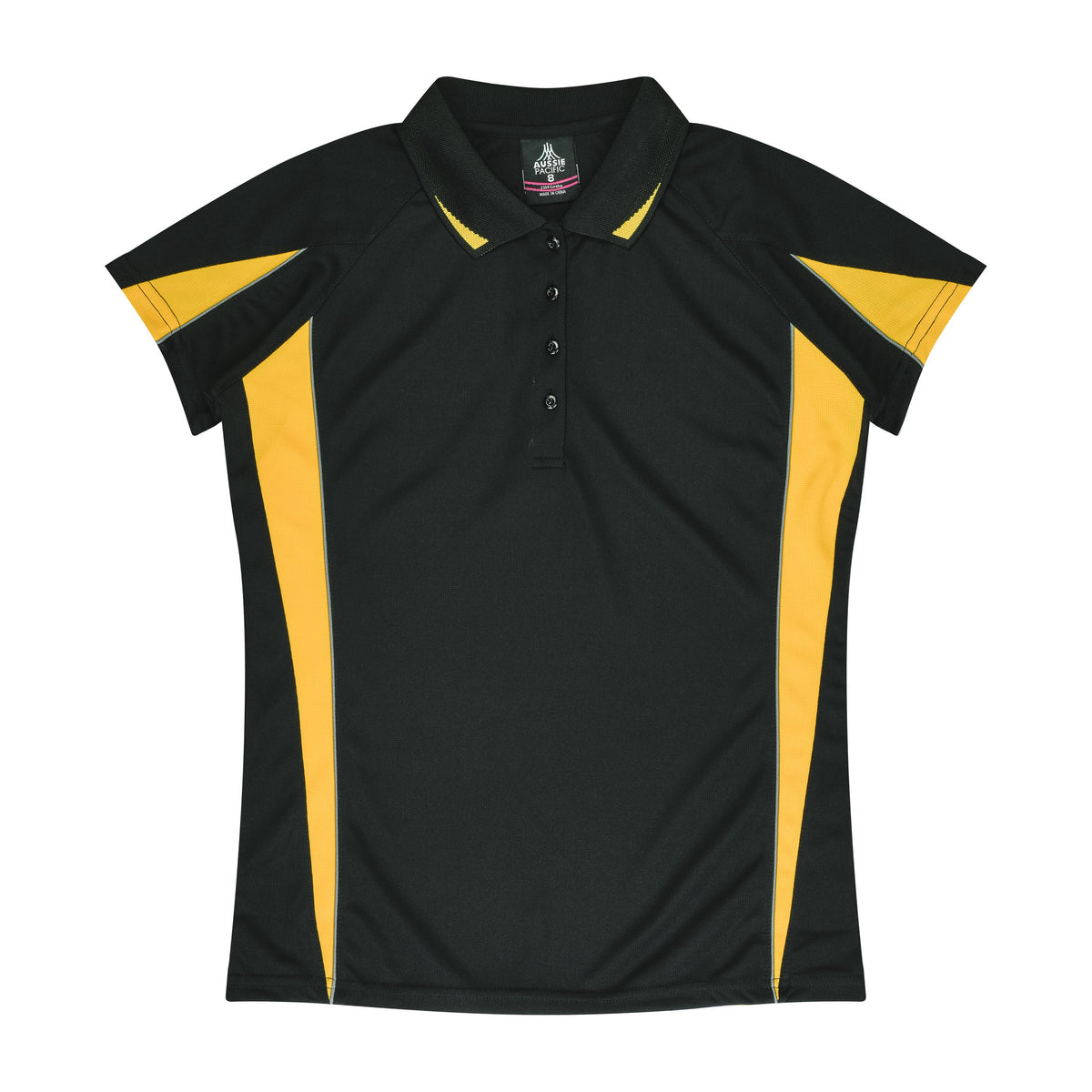 Aussie Pacific Eureka Womens Polo 2304 in Black/Gold