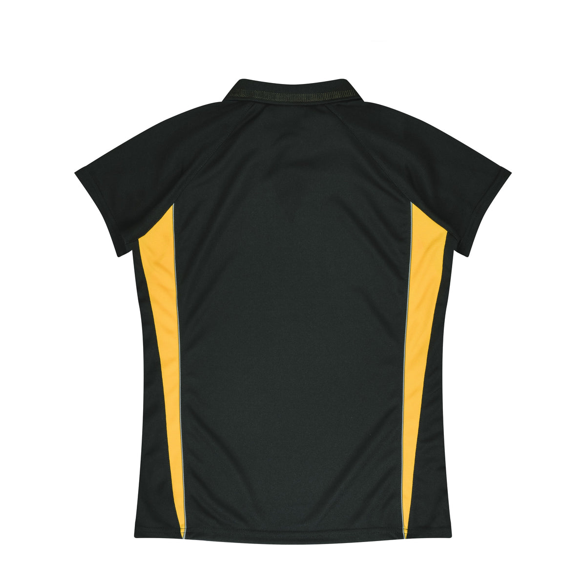 Aussie Pacific Eureka Womens Polo 2304 in Black/Gold, back view