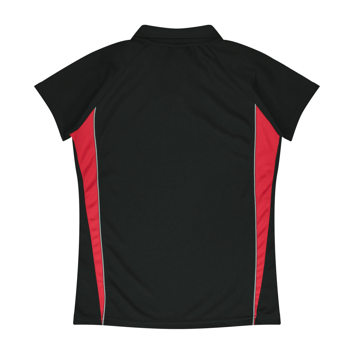 Aussie Pacific Eureka Womens Polo 2304 in Black/Red, back view