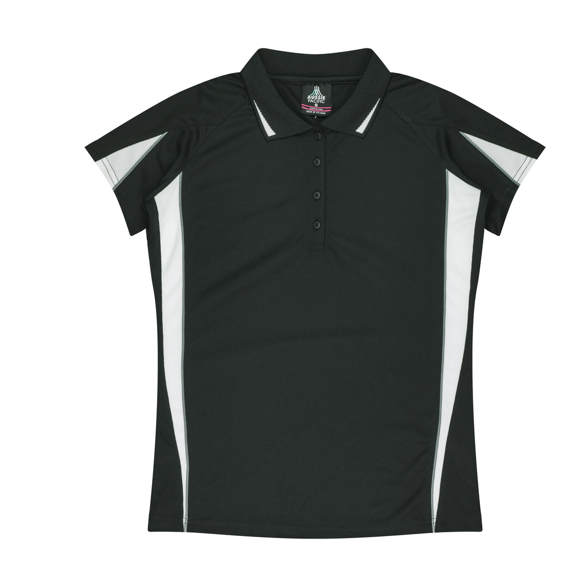 Aussie Pacific Eureka Womens Polo 2304 in Black/White