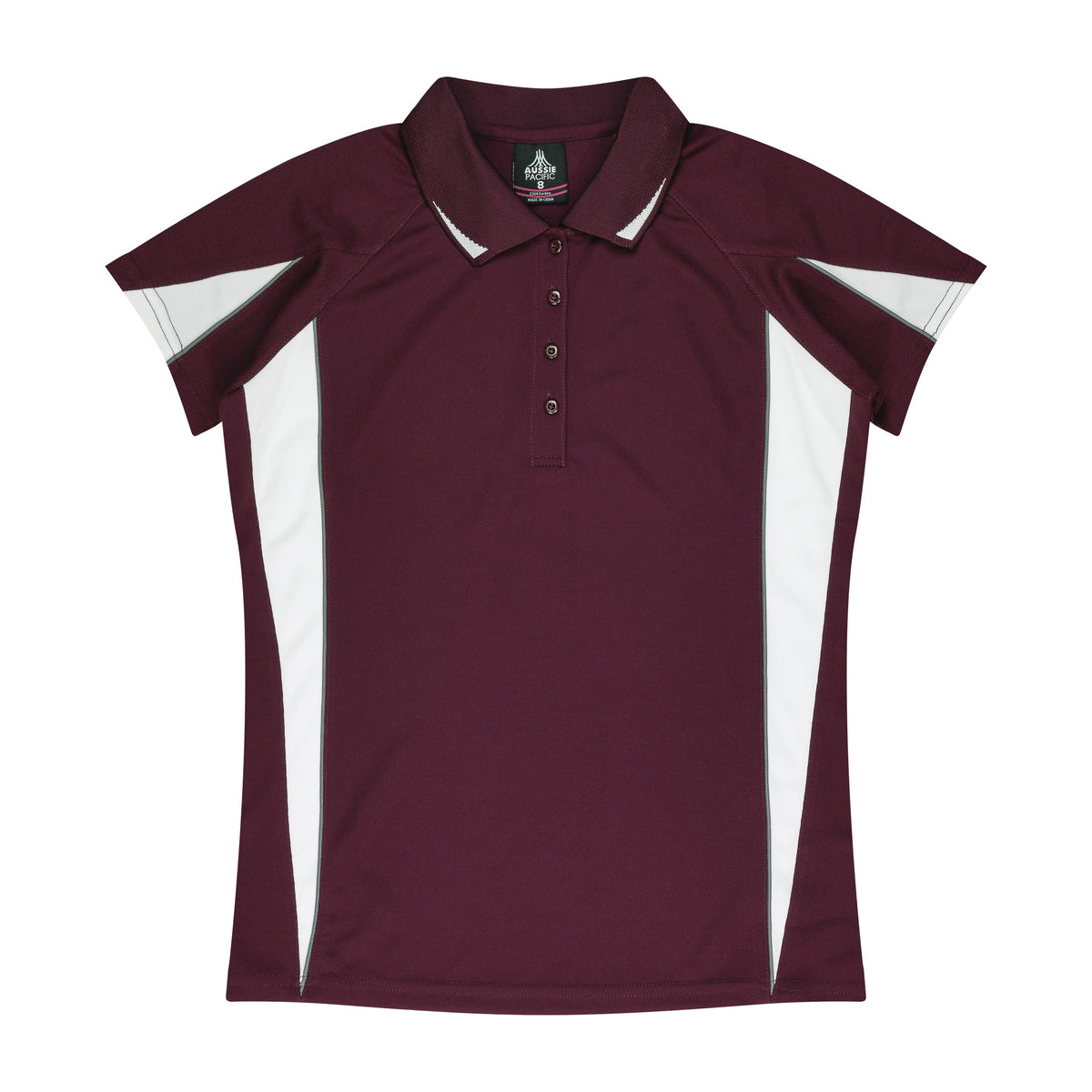 Aussie Pacific Eureka Womens Polo 2304 in Maroon/White