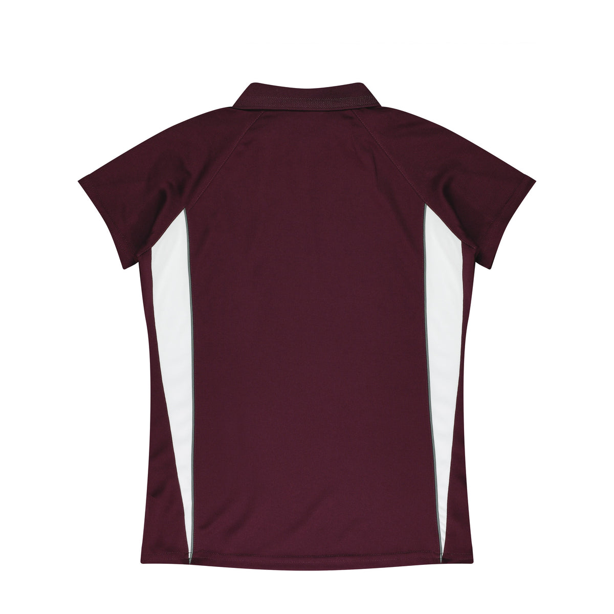 Aussie Pacific Eureka Womens Polo 2304 in Maroon/White, back view