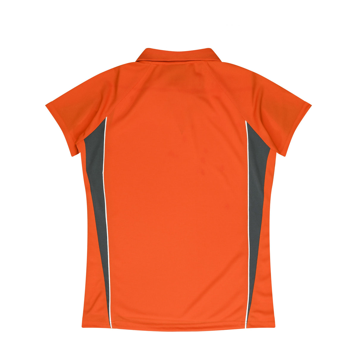 Aussie Pacific Eureka Womens Polo 2304 in Orange/Charcoal, back view