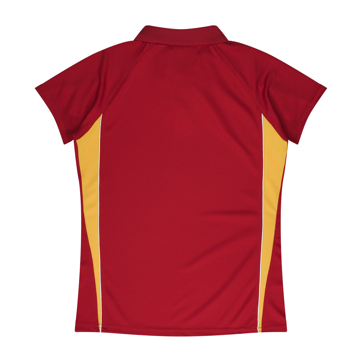 Aussie Pacific Eureka Womens Polo 2304 in Red/Gold, back view