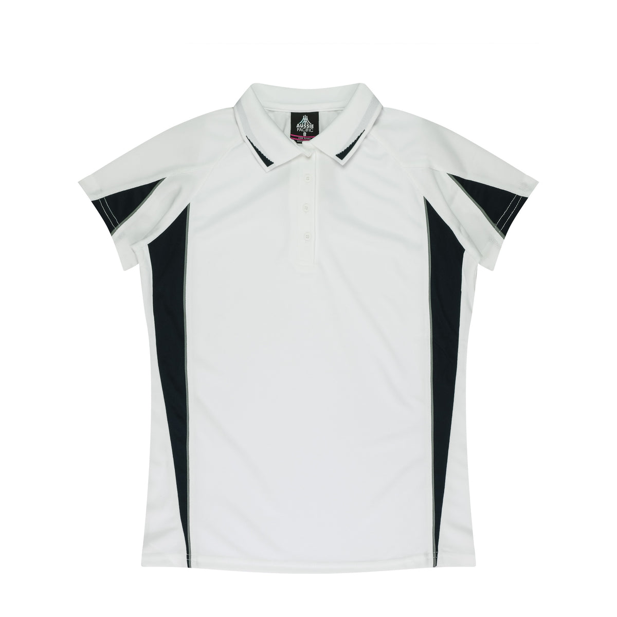 Aussie Pacific Eureka Womens Polo 2304 in White/Black