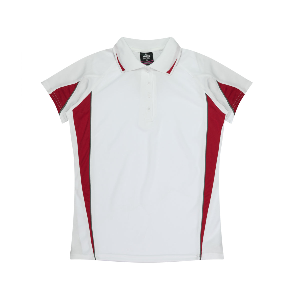 Aussie Pacific Eureka Womens Polo 2304 in White/Red