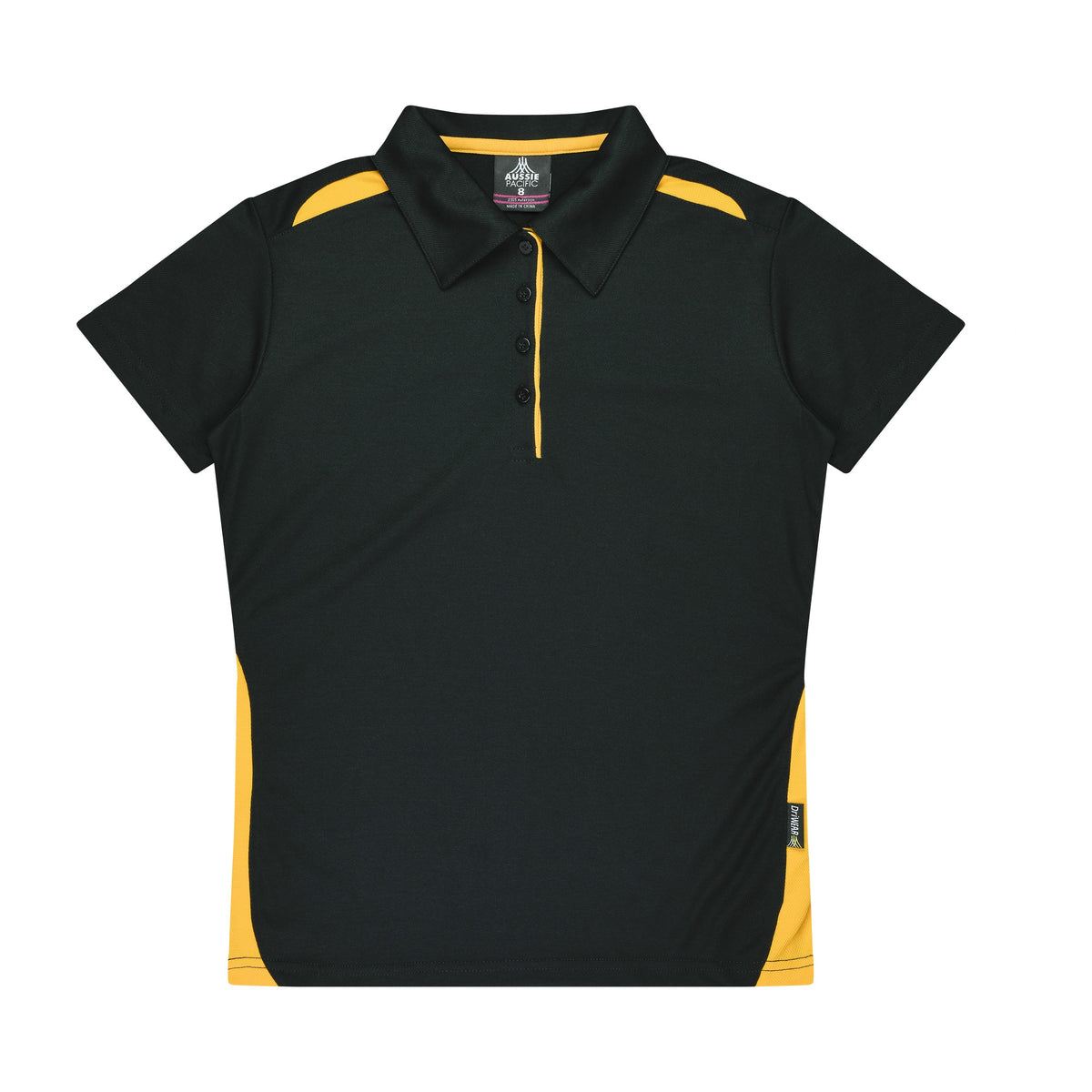 Aussie Pacific Paterson Womens Polo 2305 in Black/Gold