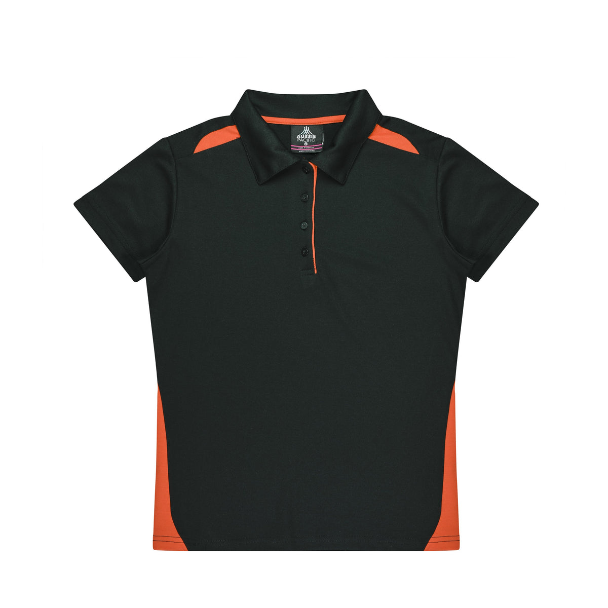 Aussie Pacific Paterson Womens Polo 2305 in Black/Orange