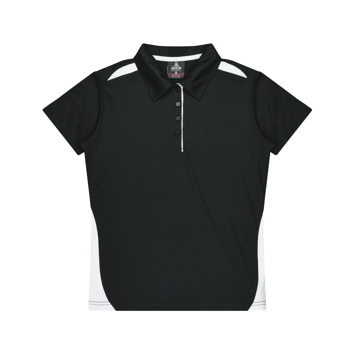 Aussie Pacific Paterson Womens Polo 2305 in Black/White