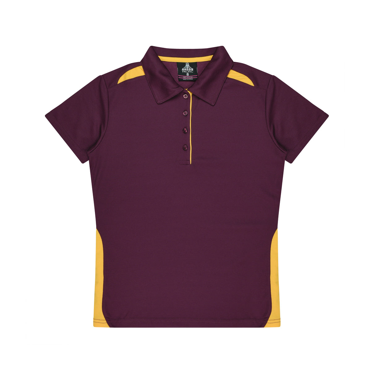 Aussie Pacific Paterson Womens Polo 2305 in Maroon/Gold