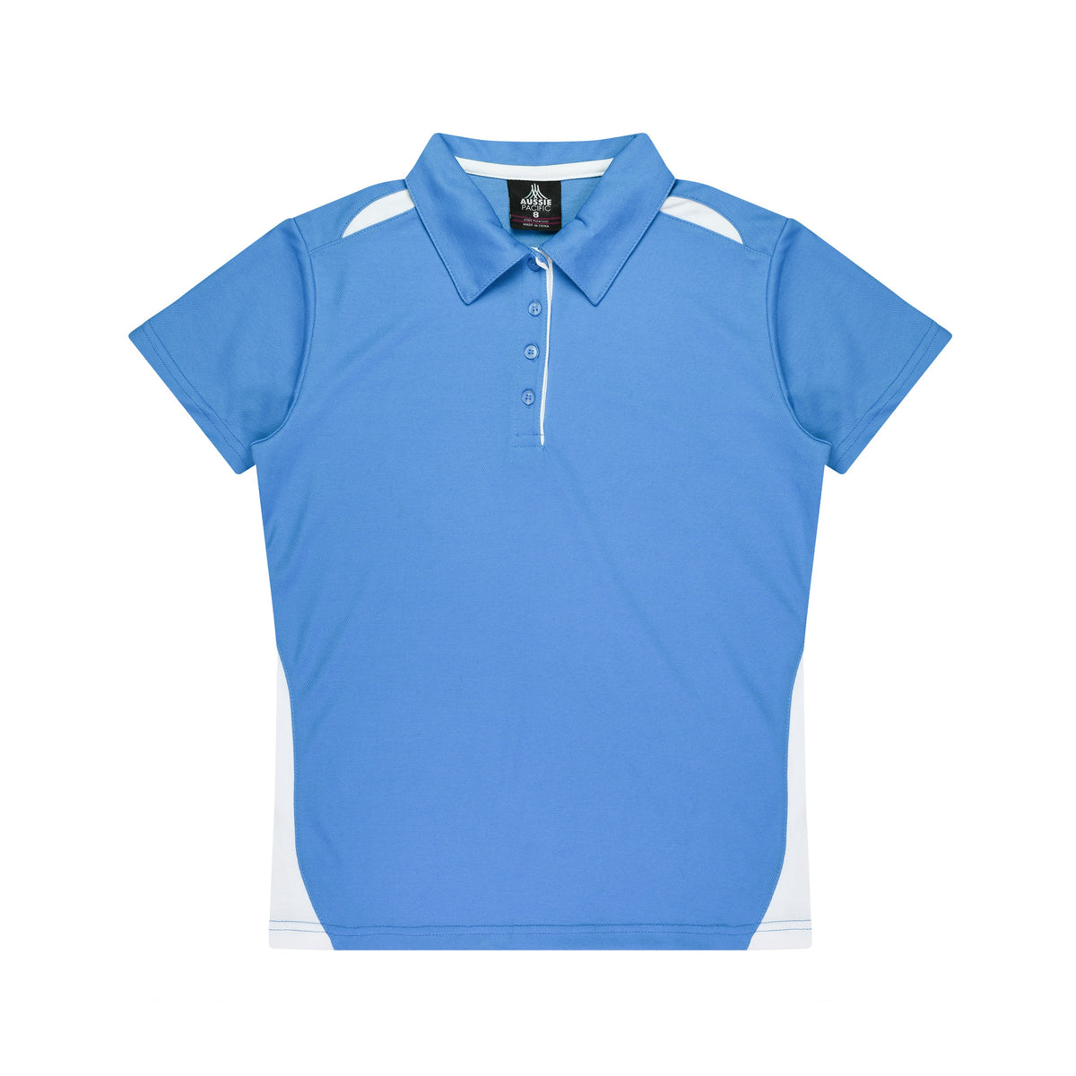 Aussie Pacific Paterson Womens Polo 2305 in Pacific Blue/White
