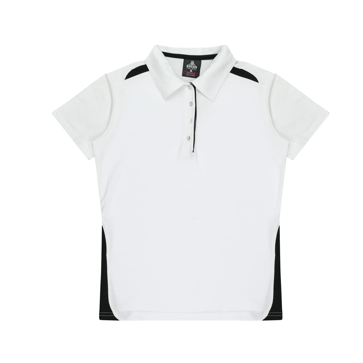 Aussie Pacific Paterson Womens Polo 2305 in White/Black