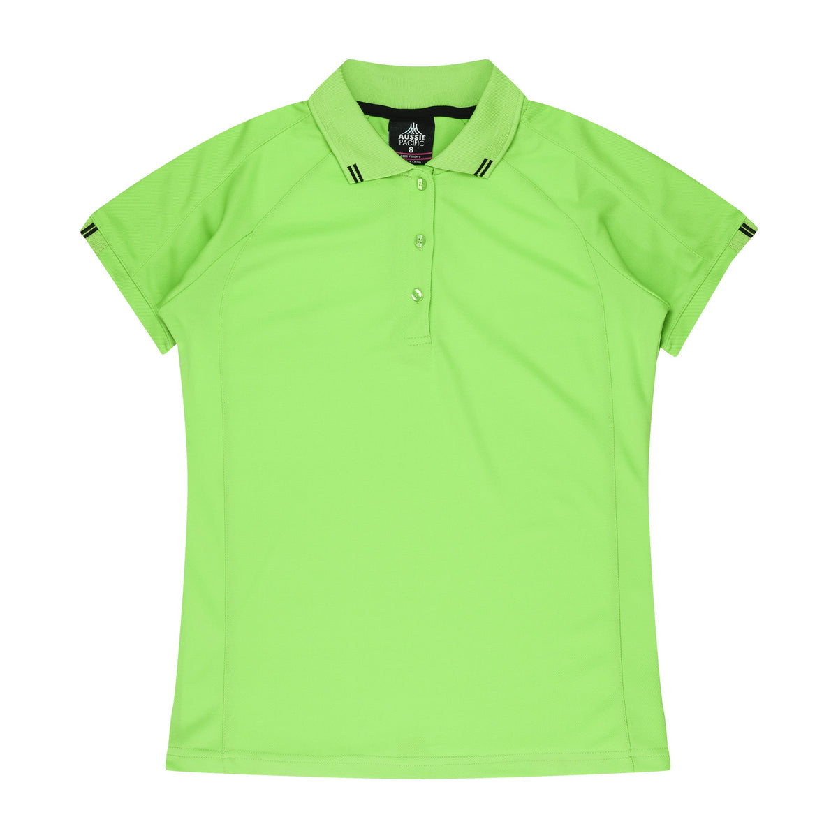 Aussie Pacific Flinders Womens Polo 2308 in Apple/Black