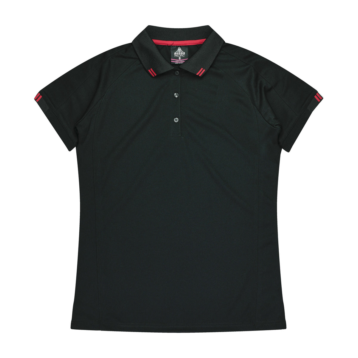 Aussie Pacific Flinders Womens Polo 2308 in Black/Red