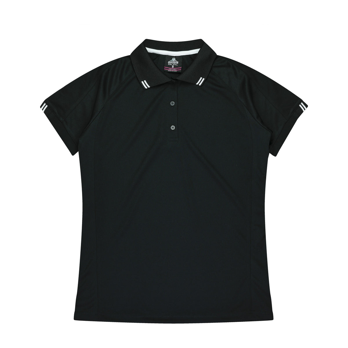 Aussie Pacific Flinders Womens Polo 2308 in Black/White