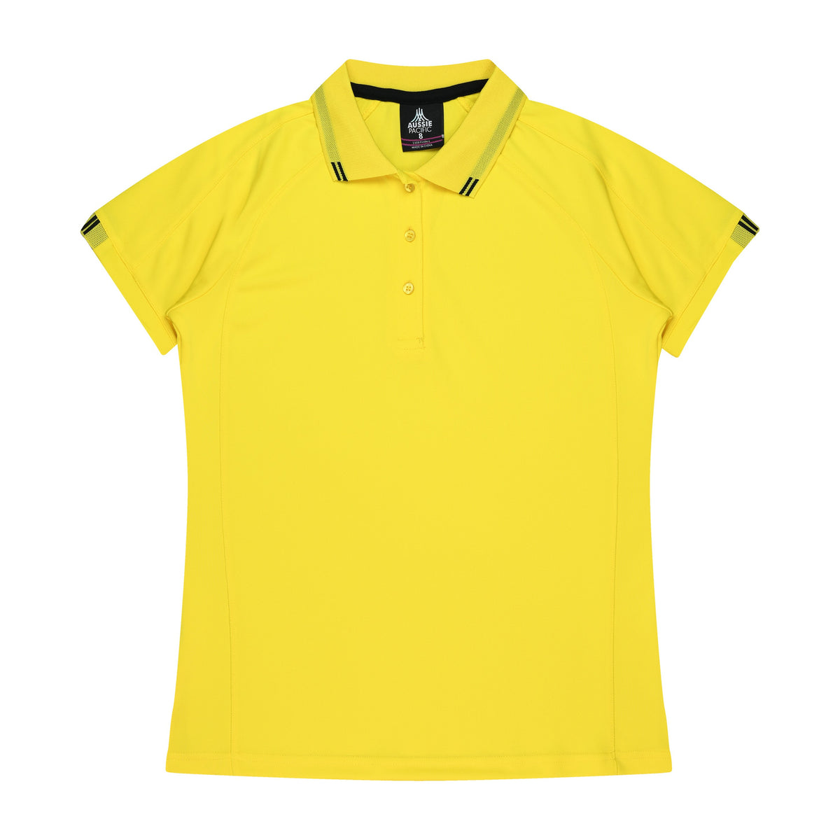 Aussie Pacific Flinders Womens Polo 2308 in Canary/Black
