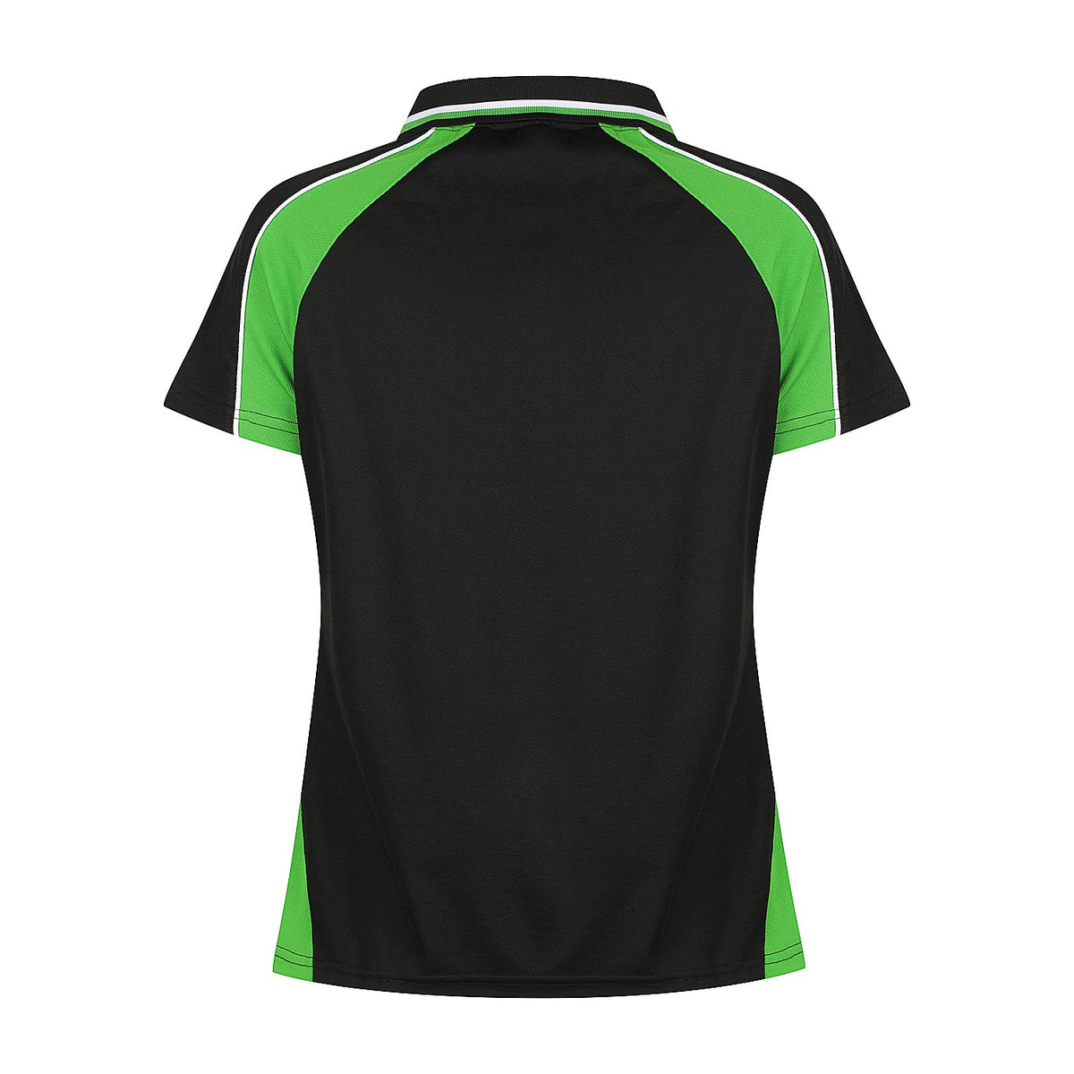Aussie Pacific Panorama Womens Polo 2309 in Black/Kawa Green/White, back view
