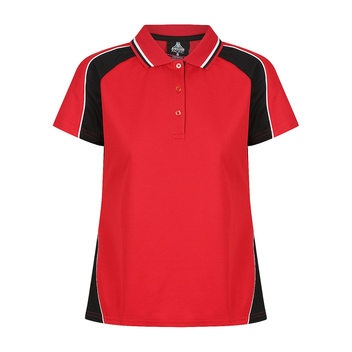 Aussie Pacific Panorama Womens Polo 2309 in Red/Black/White