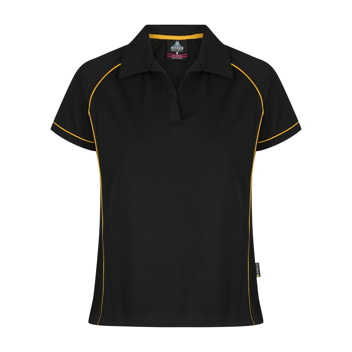 Aussie Pacific Endeavour Womens Polo 2310 in Black/Gold