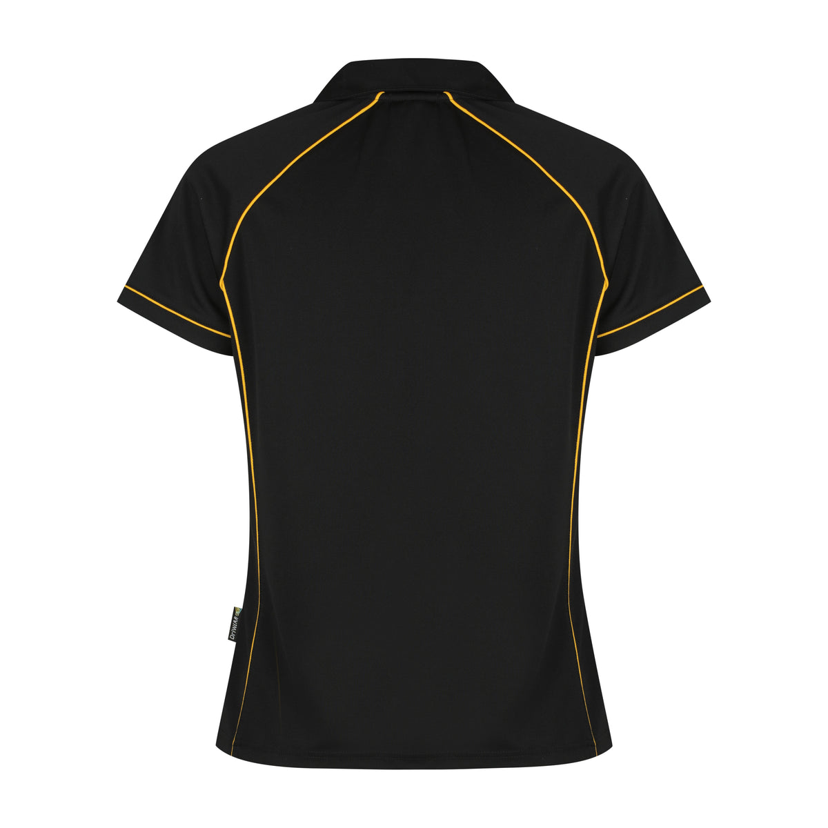 Aussie Pacific Endeavour Womens Polo 2310 in Black/Gold, back view