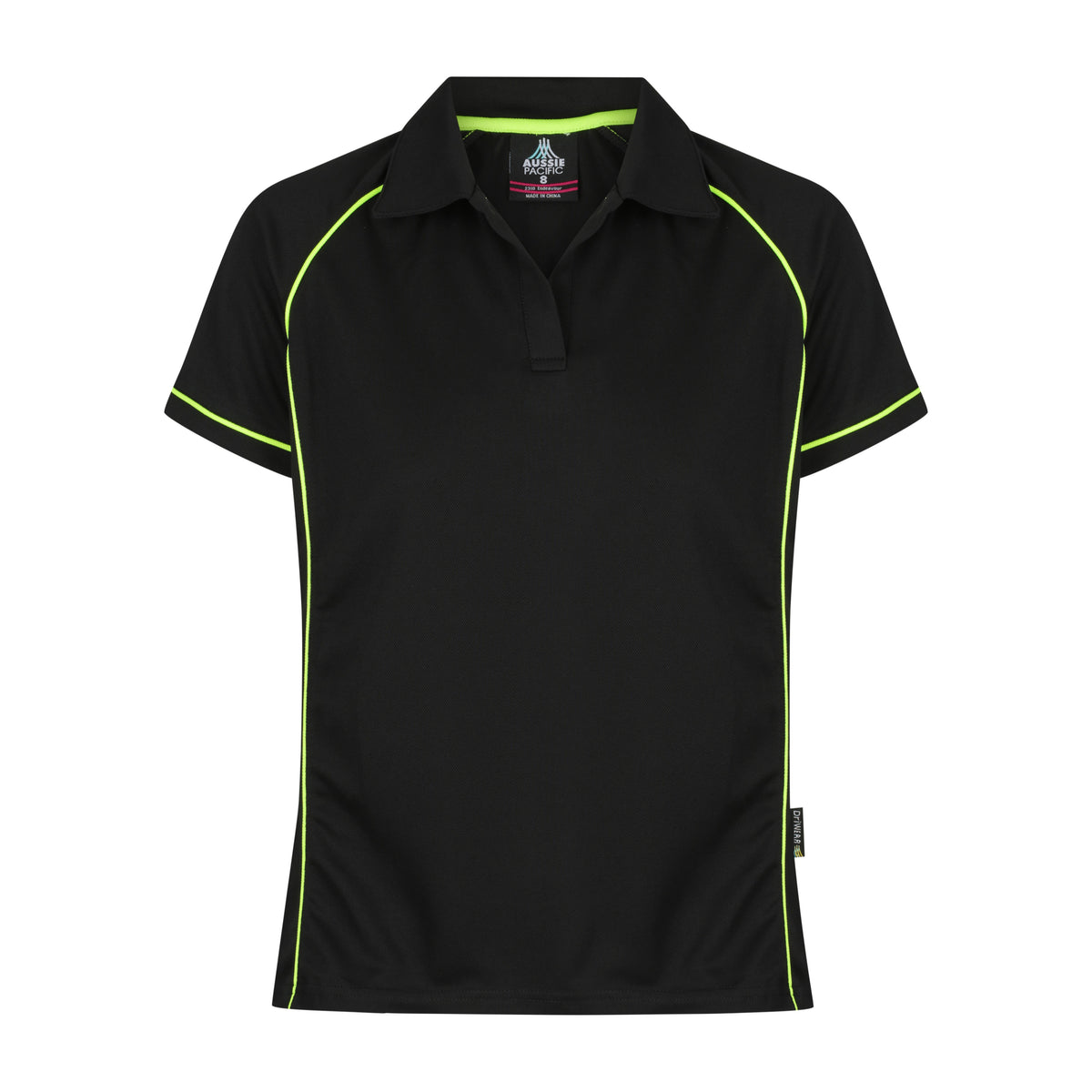 Aussie Pacific Endeavour Womens Polo 2310 in Black/Green