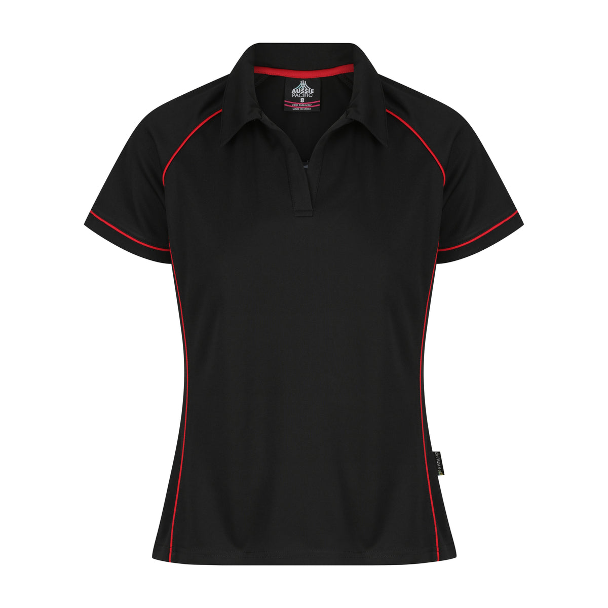 Aussie Pacific Endeavour Womens Polo 2310 in Black/Red