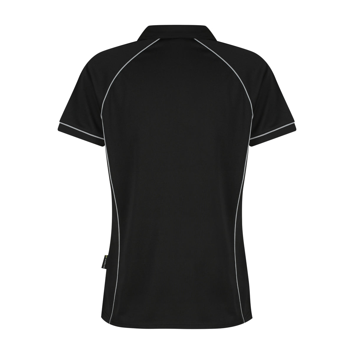 Aussie Pacific Endeavour Womens Polo 2310 in Black/Silver, back view