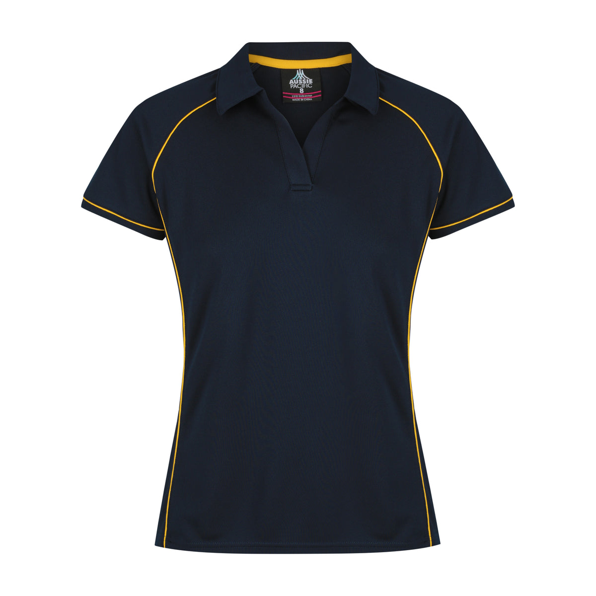 Aussie Pacific Endeavour Womens Polo 2310 in Navy/Gold