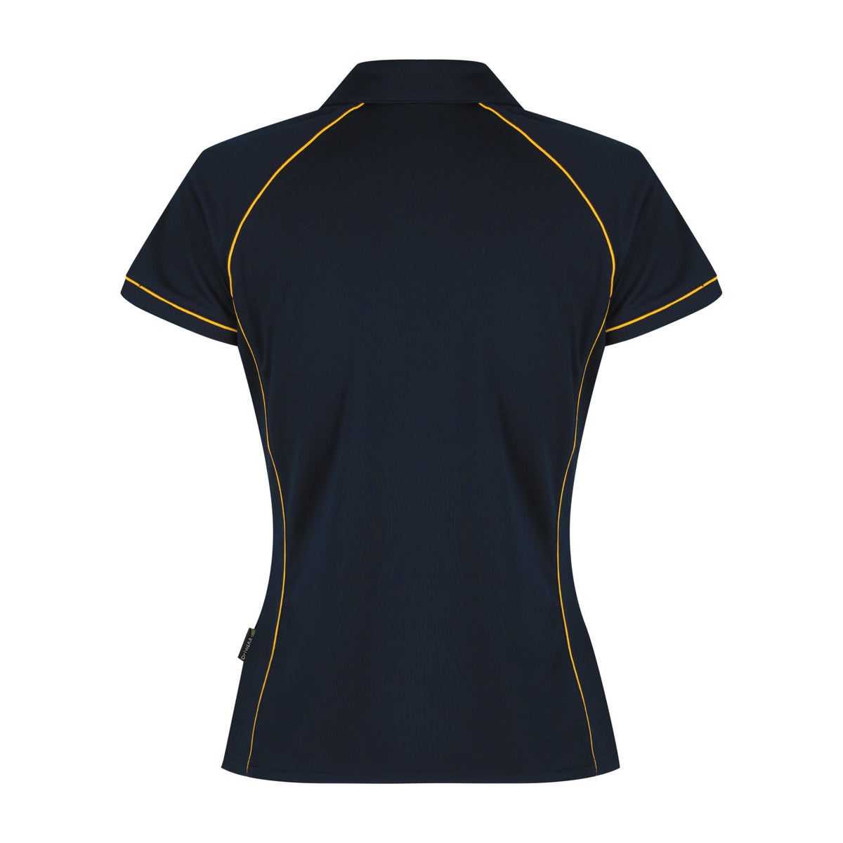 Aussie Pacific Endeavour Womens Polo 2310 in Navy/Gold, back view