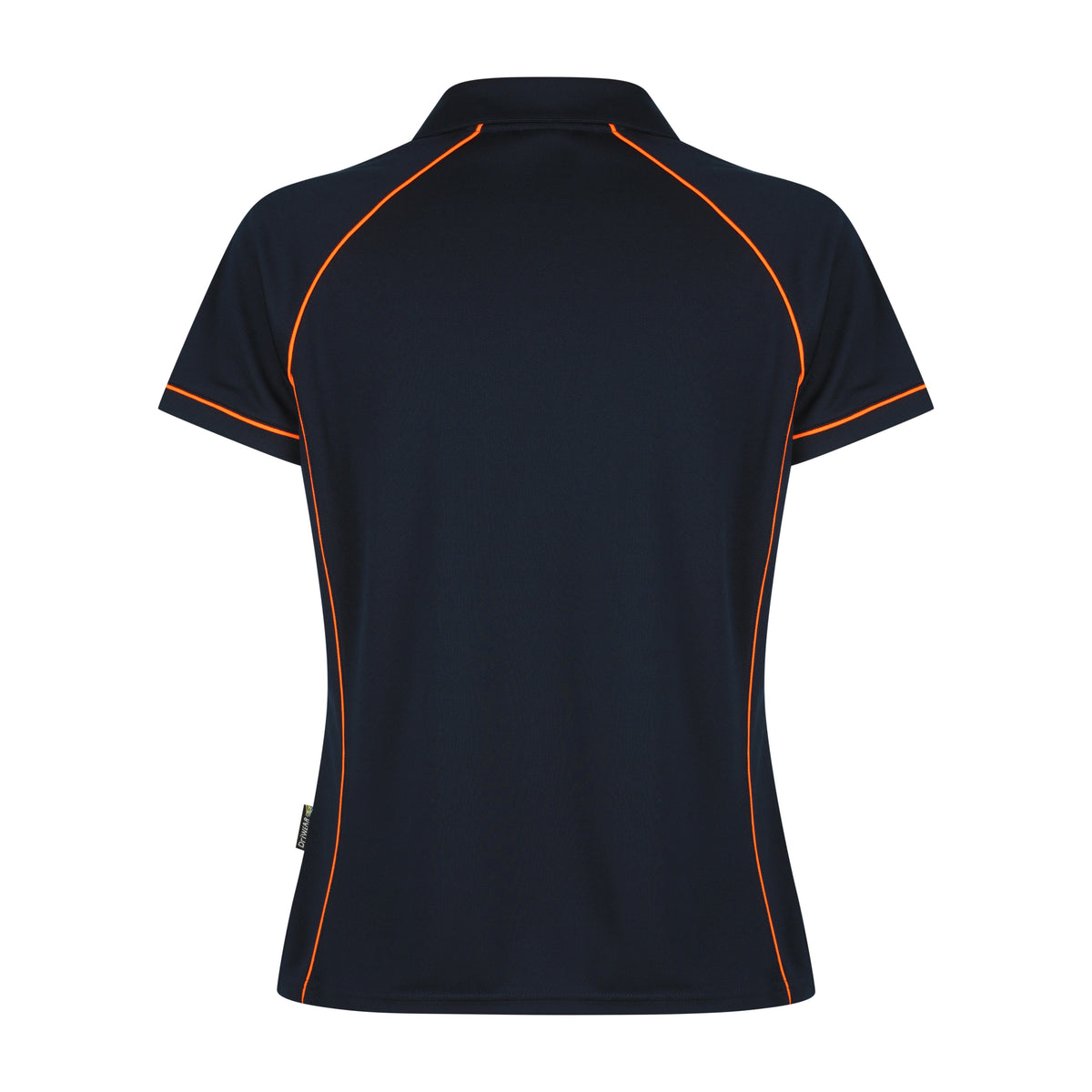 Aussie Pacific Endeavour Womens Polo 2310 in Navy/Orange, back view