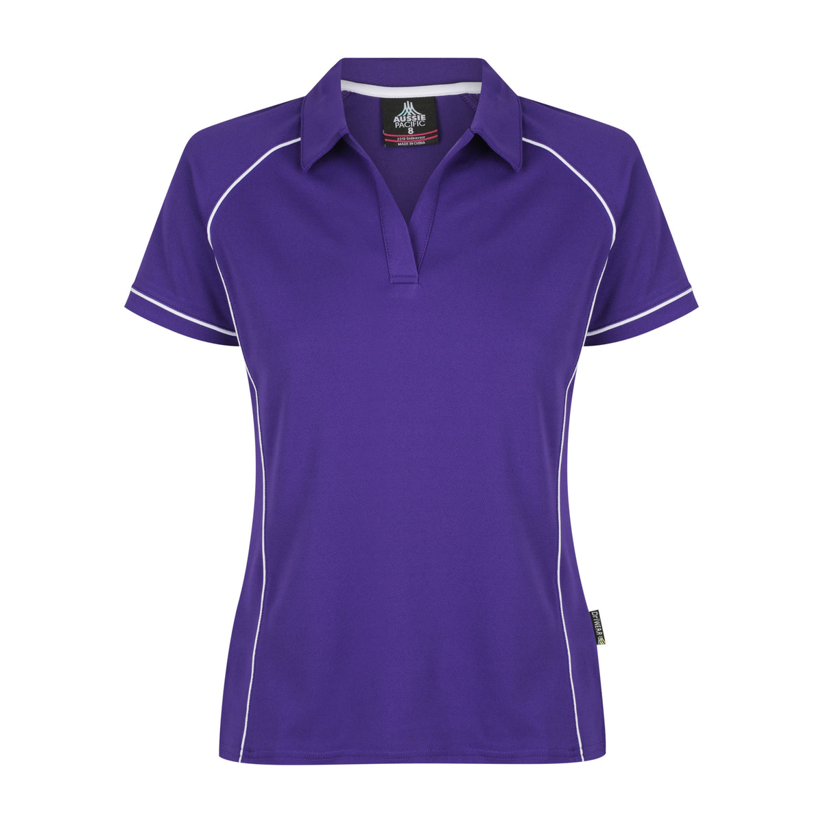 Aussie Pacific Endeavour Womens Polo 2310 in Purple/White