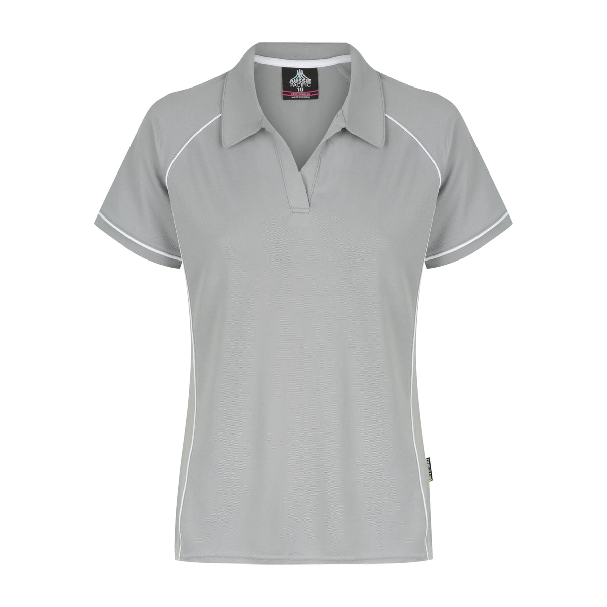 Aussie Pacific Endeavour Womens Polo 2310 in Silver/White