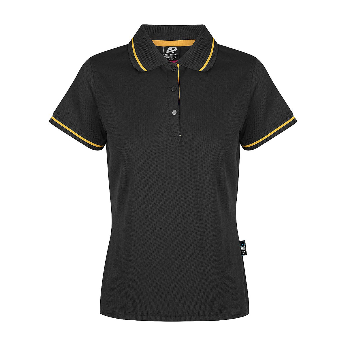 Aussie Pacific Cottesloe Womens Polo 2319 in Black/Gold
