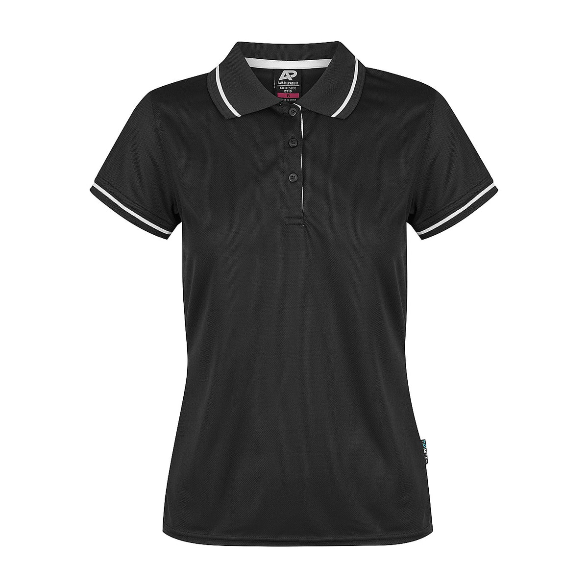 Aussie Pacific Cottesloe Womens Polo 2319 in Black/White