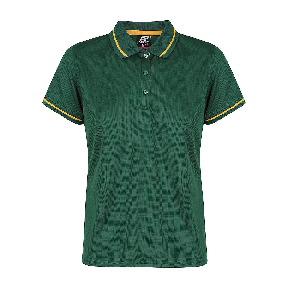 Aussie Pacific Cottesloe Womens Polo 2319 in Bottle/Gold