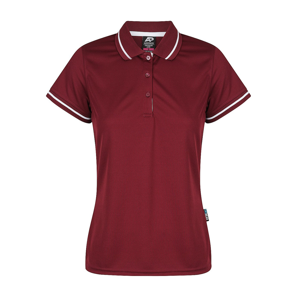 Aussie Pacific Cottesloe Womens Polo 2319 in Maroon/White