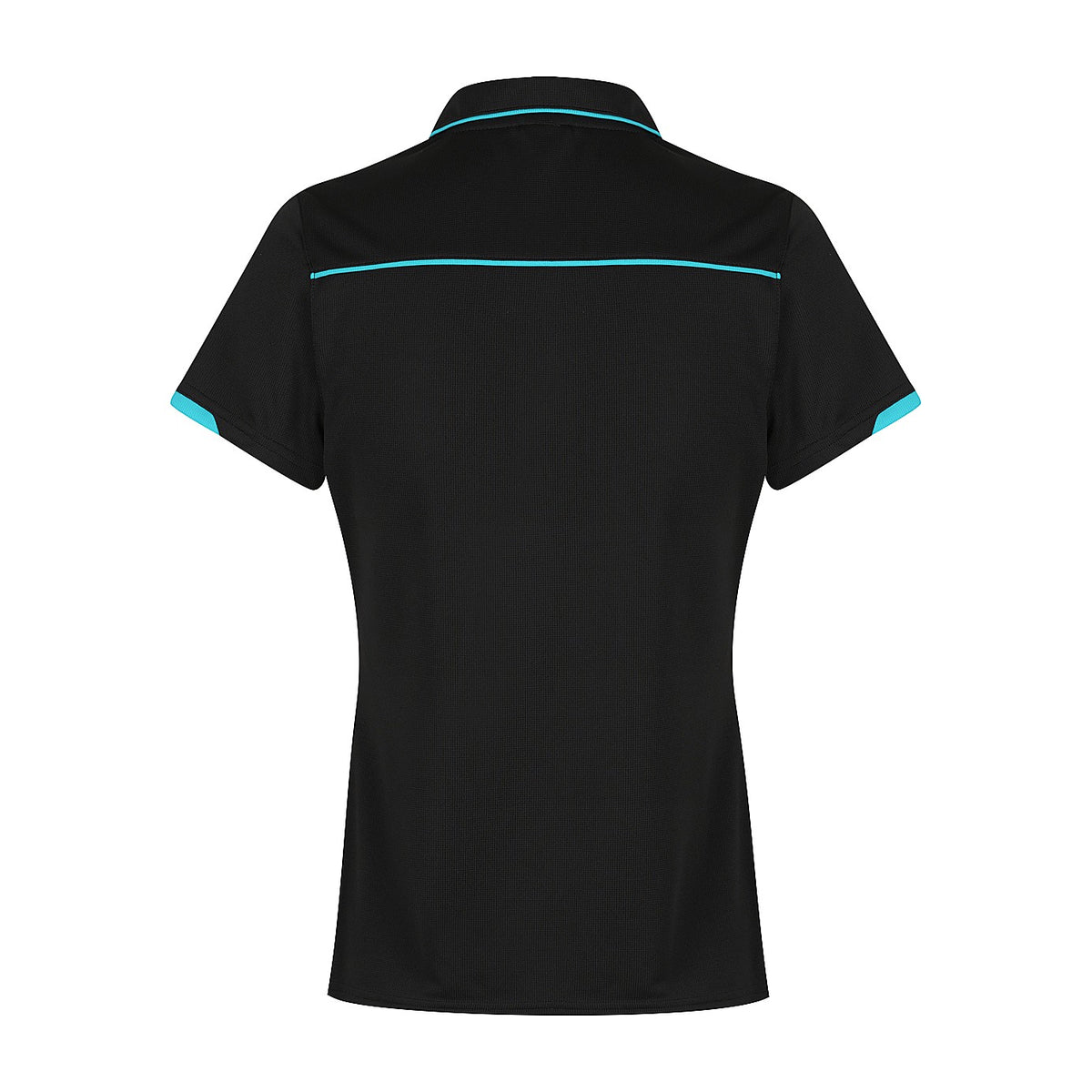 Aussie Pacific Currumbin Womens Polo 2320 in Black/Cyan, back view