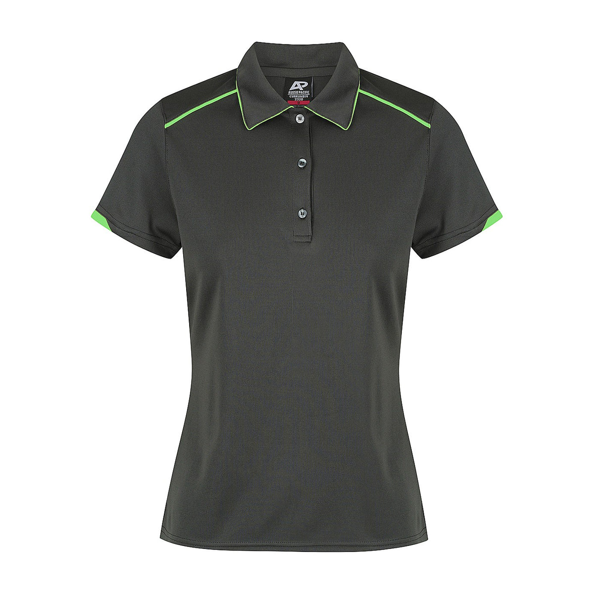 Aussie Pacific Currumbin Womens Polo 2320 in Slate/Hi Viz Green
