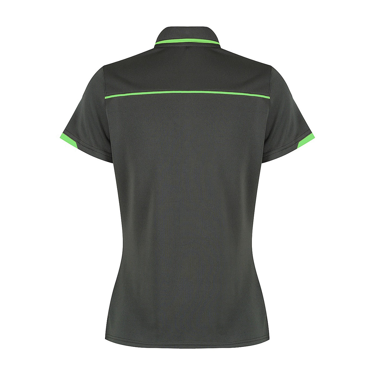 Aussie Pacific Currumbin Womens Polo 2320 in Slate/Hi Viz Green, back view