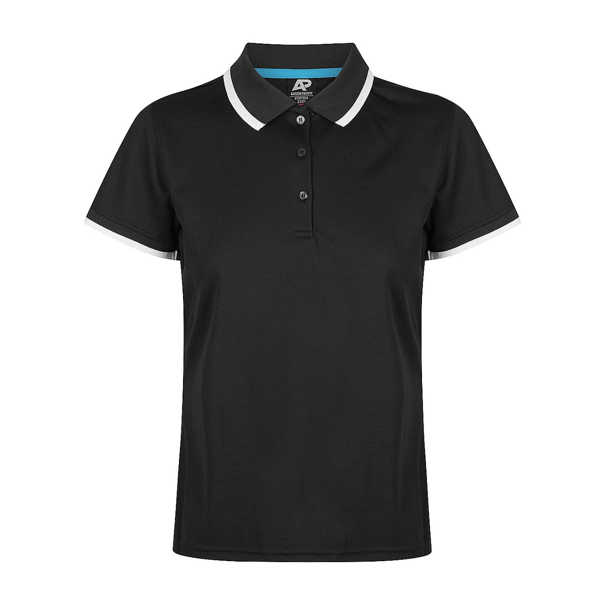 Aussie Pacific Portsea Womens Polo 2321 in Black/White