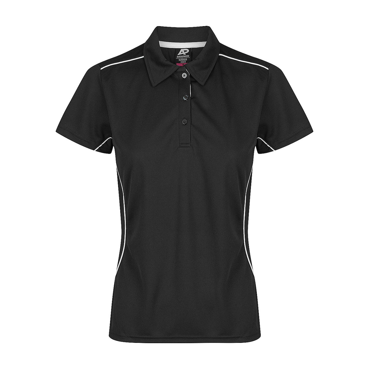 Aussie Pacific Kuranda Womens Polo 2323 in Black/White